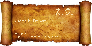 Kuczik Donát névjegykártya